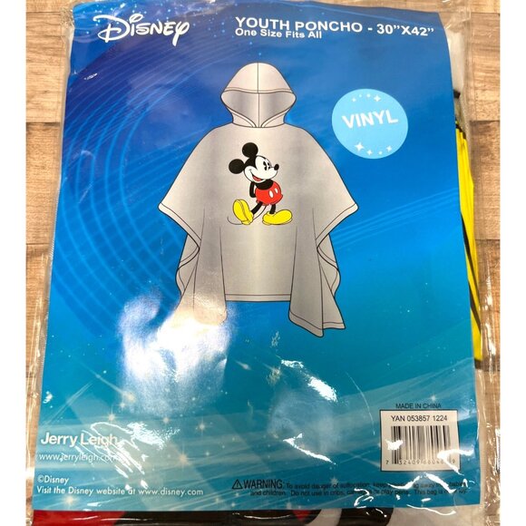 Disney Youth Poncho 30"x42" Mickey Mouse Vinyl One Size Fits All - Picture 1 of 2